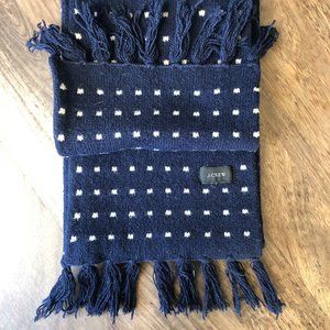 Men's J.CREW Lambswool Dot Scarf - Navy